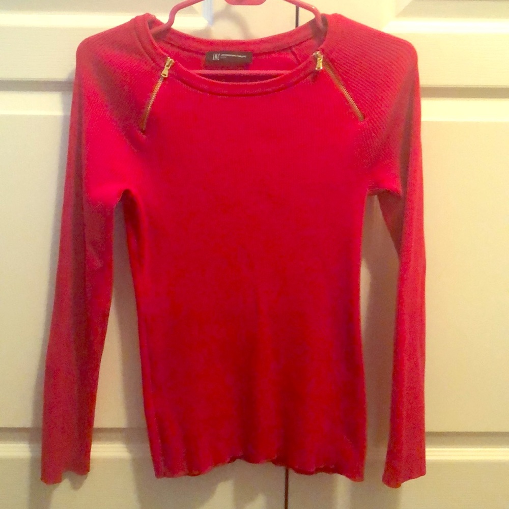 Red blouse.